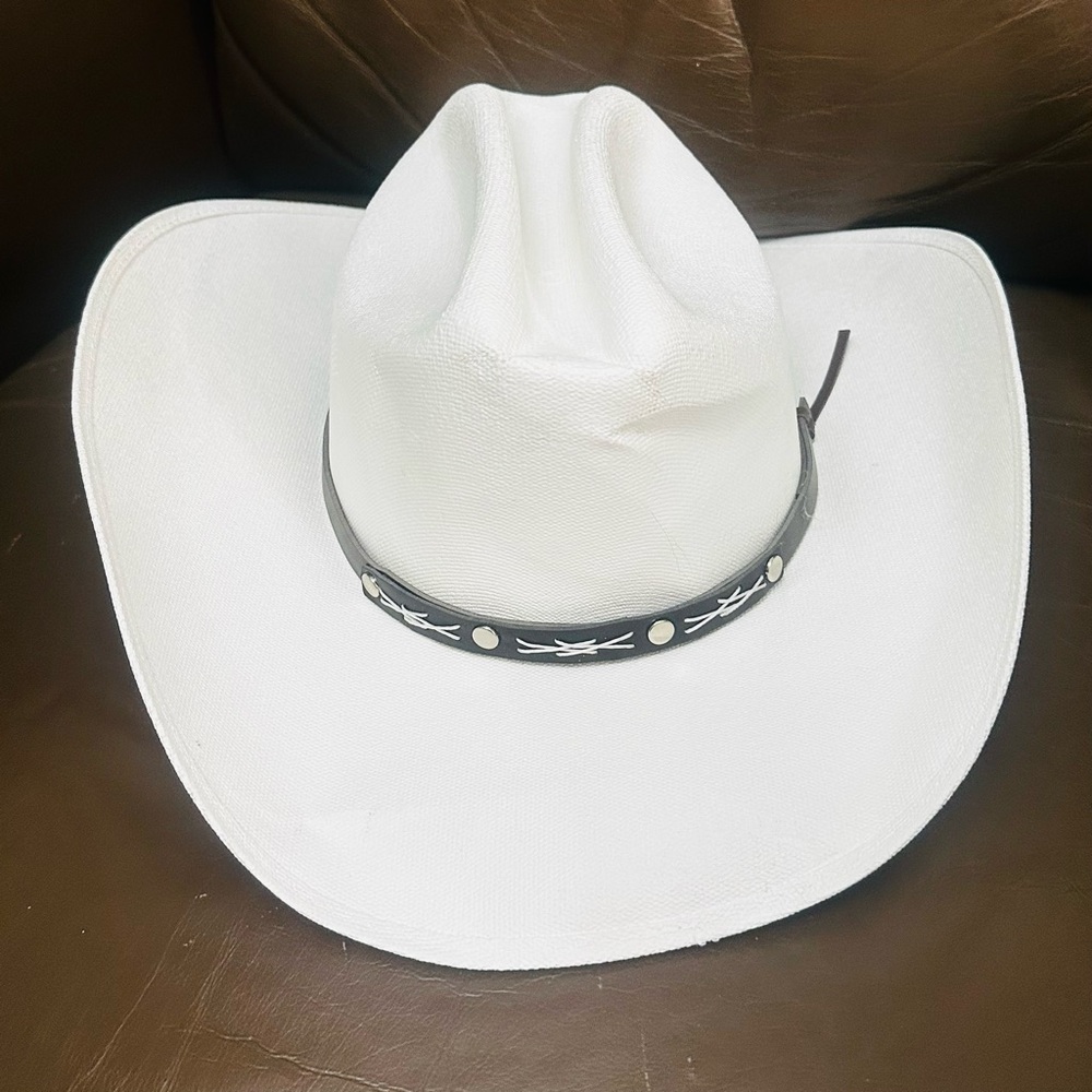 Goldcoast Sunwear White Cowboy Cowgirl Hat Boho Western Farm Cottage Classic EUC